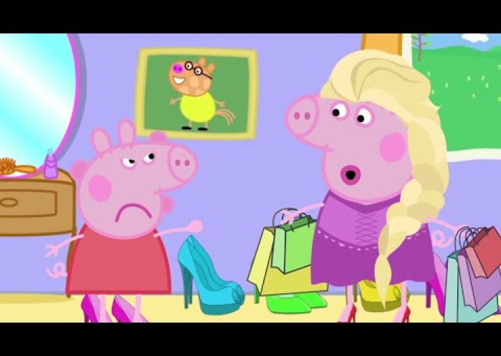 Свинка Пеппа надевает мамины туфли и делает макияж - мультик Свинка Пеппа