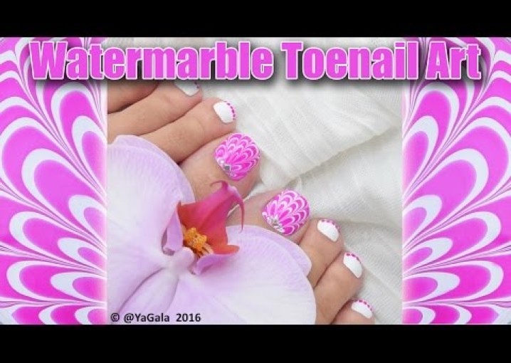 Watermarble toenail art / Водный педикюр - дизайн