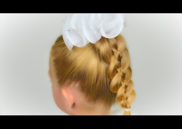 Праздничная прическа для девочки с необычным плетением #4 | Celebration hairstyle for little girl #4