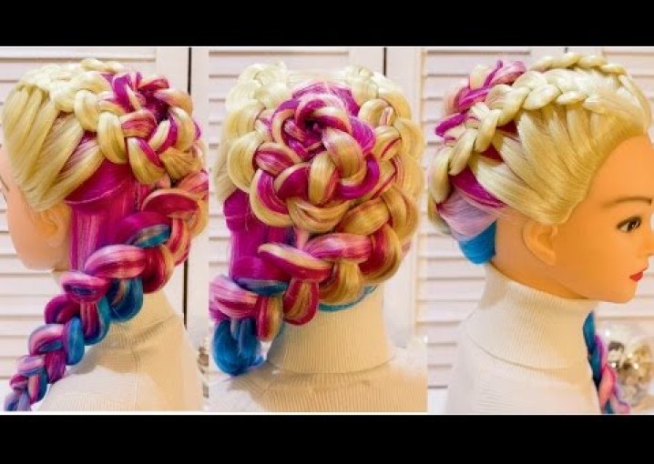 Прическа с плетением. Косы для дочки. Braided hairstyle