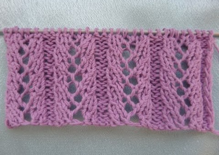 Ажурный узор. Вязание спицами. Knitting(Hobby) .