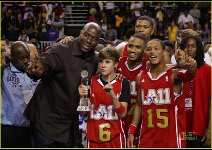 Джастин Бибер НБА Все звездные знаменитости игры 2011 года Highlights