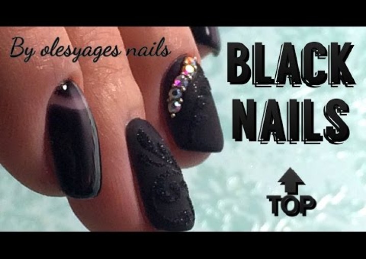 Черный крутой маникюр •?• BEST BLACK NAIL •?• Nogtika & Olesyages Nails