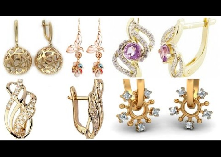 Золотые серьги мода 2016 - 2017 / Gold earrings fashion 2016 - 2017