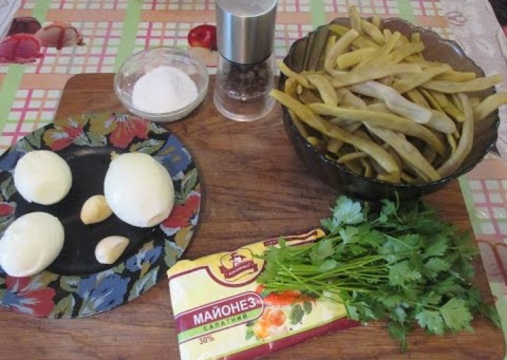 Полезный салат из стручковой фасоли. Рецепт для качков.  Как приготовить.