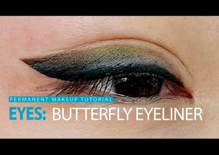 Permanent makeup tutorial:  soft butterfly eyeliner/ Уроки татуажа - мягкая стрелка с растушевкой